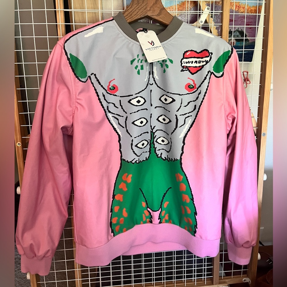 Waterproof Victoria Jacket pink Jacket with Green Accents size L